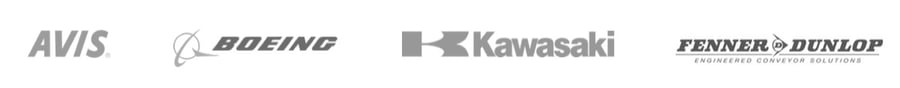 Avis, Boeing, Kawasaki, and Fenner Dunlop logos